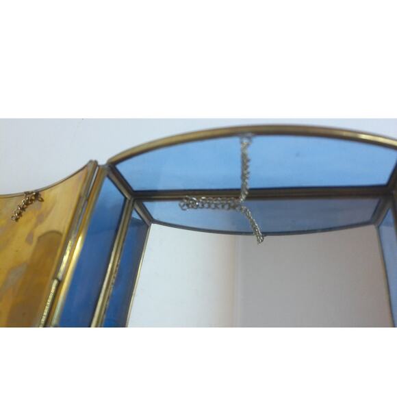 Vintage Via Vermont Etched Glass Trinket Box Girl In Meadow By A Piepperbott - Picture 5 of 8